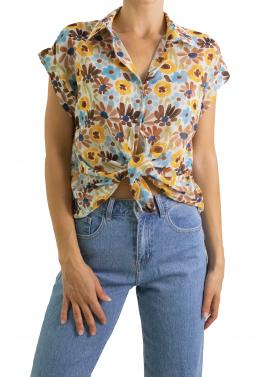 Camicia fantasia floreale multicolor 